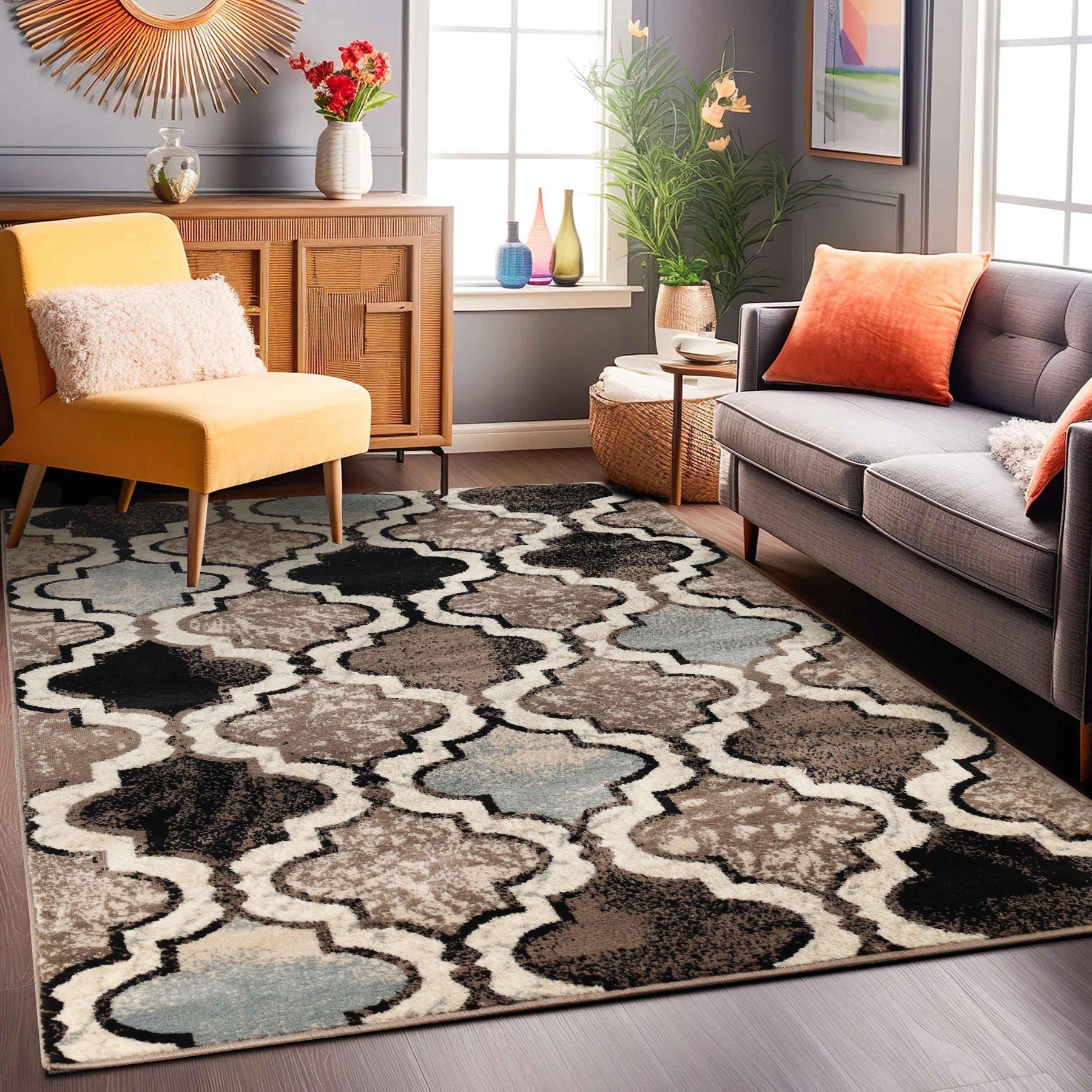 Viking Contemporary Geometric Trellis Indoor Area Rug or Runner - Rugs by Superior