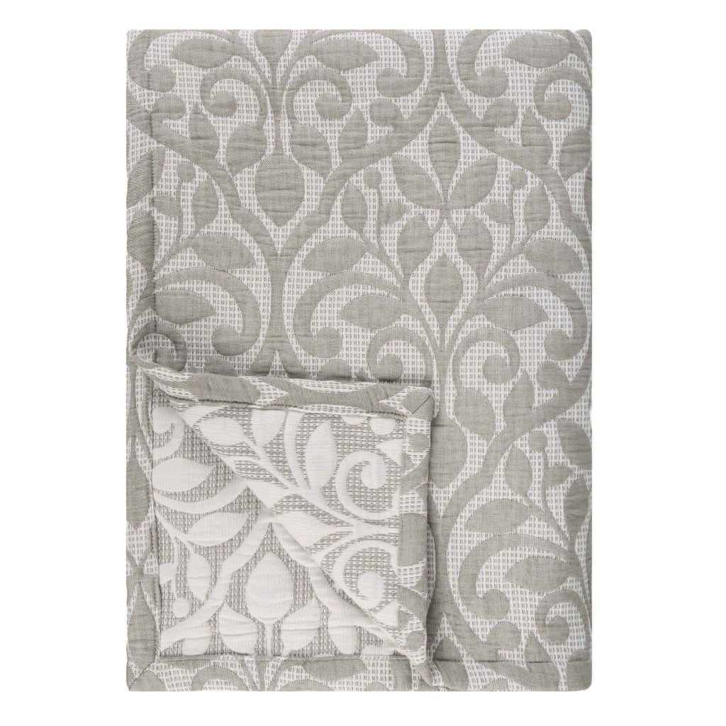 Vineyard Cotton Blend Medium Weight Matelasse Floral Scroll Coverlet - Coverlet by Superior