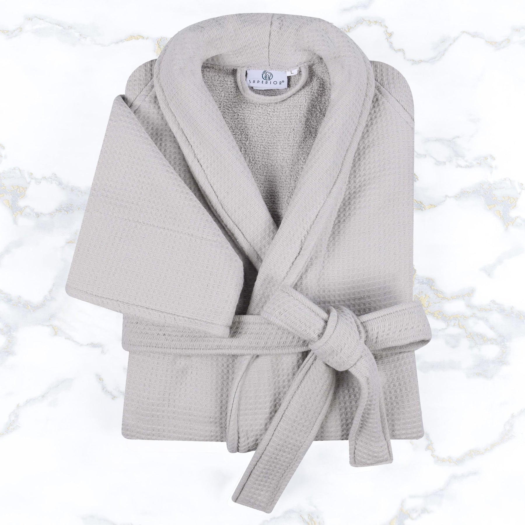 Waffle Weave Cotton Soft Lightweight Oversized Unisex Adult Bath Robe - Bath Robe by Superior