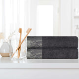 Wisteria Cotton Medium Weight Floral Jacquard Bath Towels, Set of 2 - Bath Towel by Superior