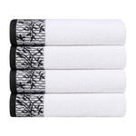 Wisteria Cotton Medium Weight Floral Jacquard Bath Towels, Set of 4 - Bath Towel by Superior