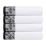 Wisteria Cotton Medium Weight Floral Jacquard Bath Towels, Set of 4 - Bath Towel by Superior