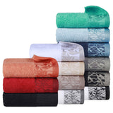 Wisteria Cotton Medium Weight Floral Jacquard Bath Towels, Set of 4 - Bath Towel by Superior