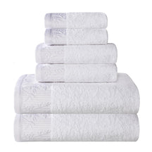 Wisteria Cotton Medium Weight Floral Jacquard Border 6 Piece Towel Set - Towel Set by Superior