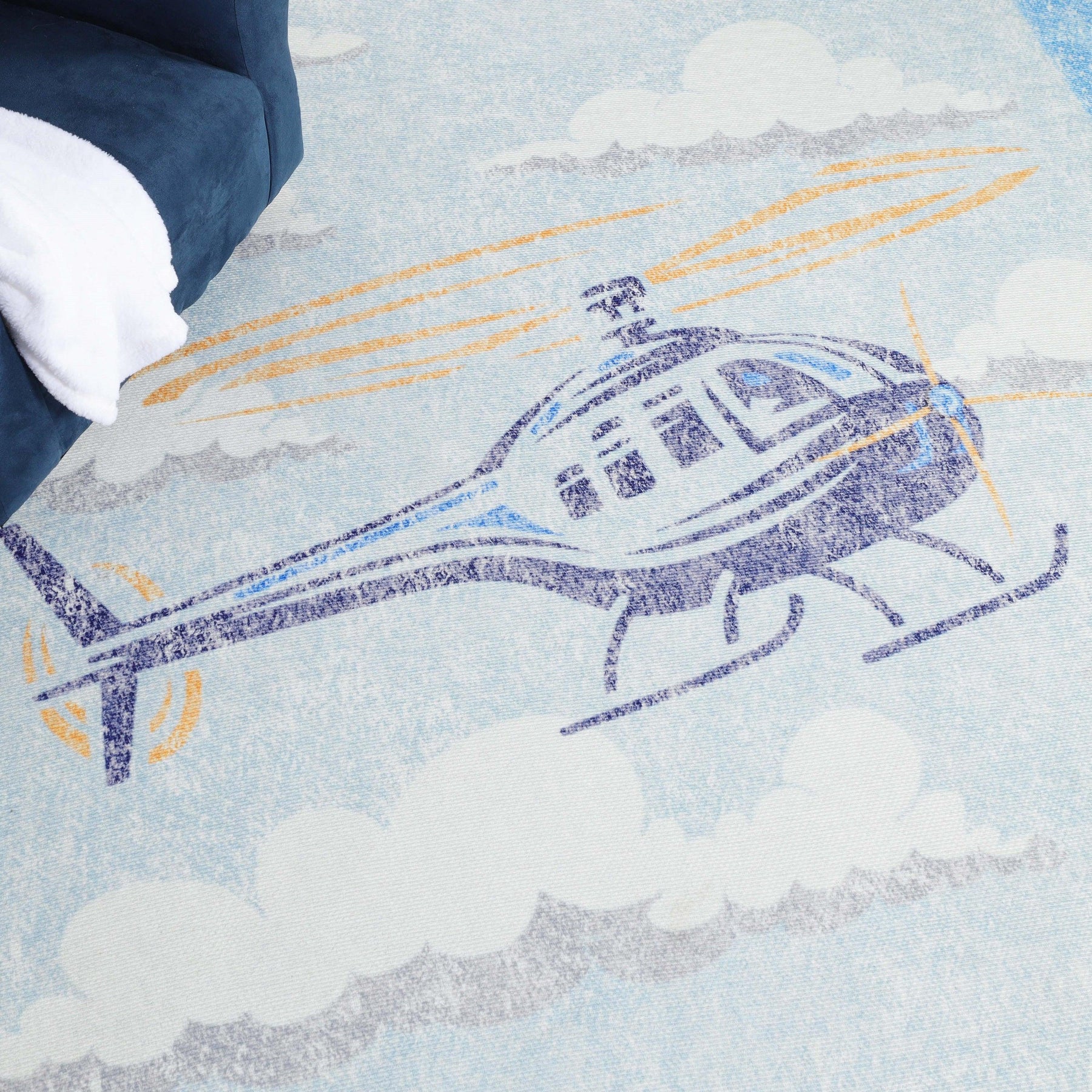 World Traveler Helicopter Kids Rug Indoor Large Area Rugs - Rugs by Superior