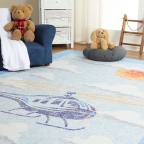 World Traveler Helicopter Kids Rug Indoor Large Area Rugs - Rugs by Superior