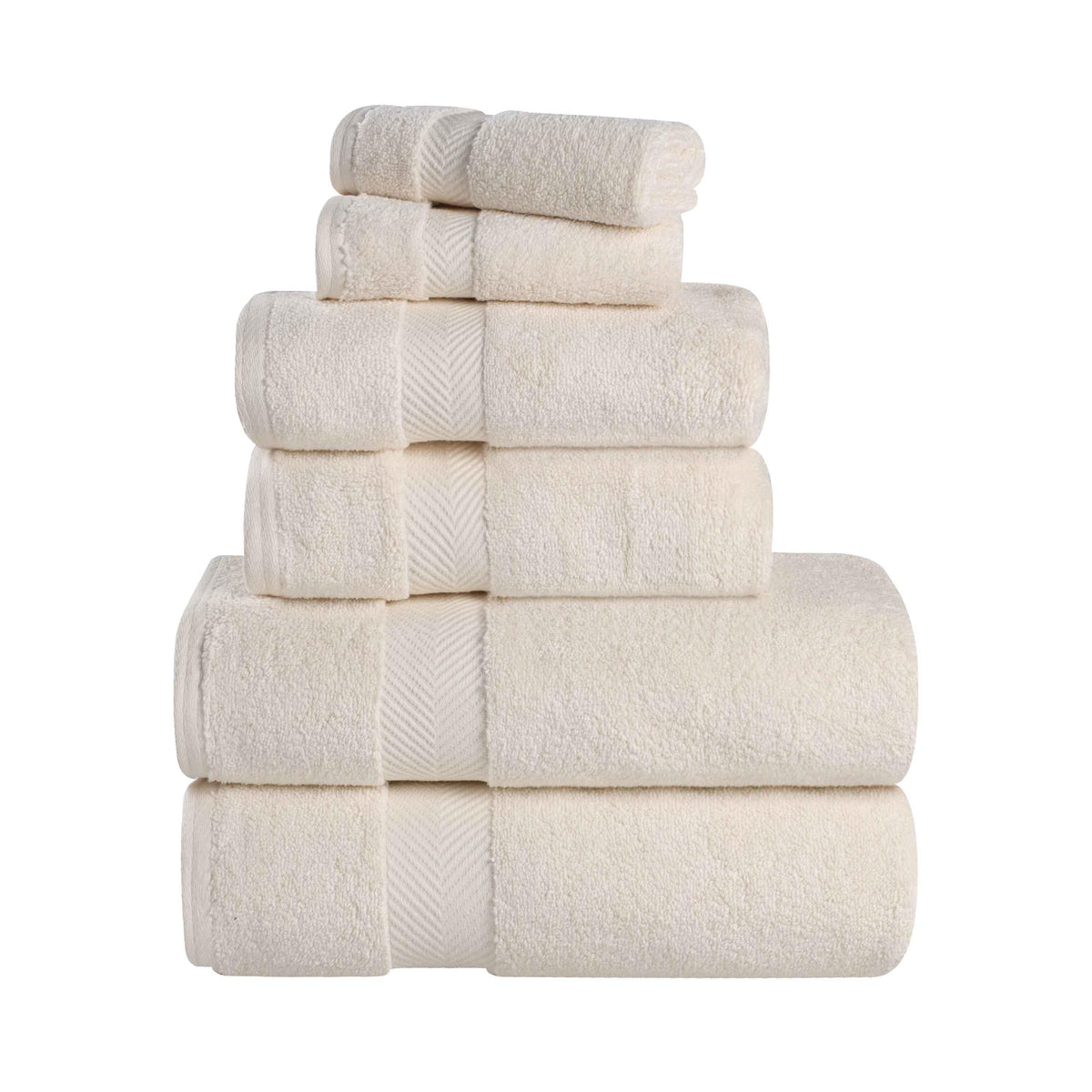 Zero-Twist Cotton Quick-Drying Absorbent Assorted 6 Piece Towel Set - Towel Set by Superior