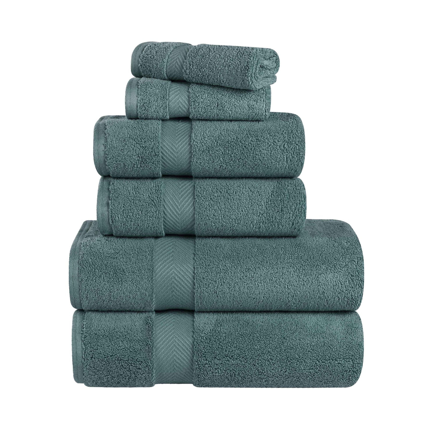 Zero-Twist Cotton Quick-Drying Absorbent Assorted 6 Piece Towel Set - Towel Set by Superior