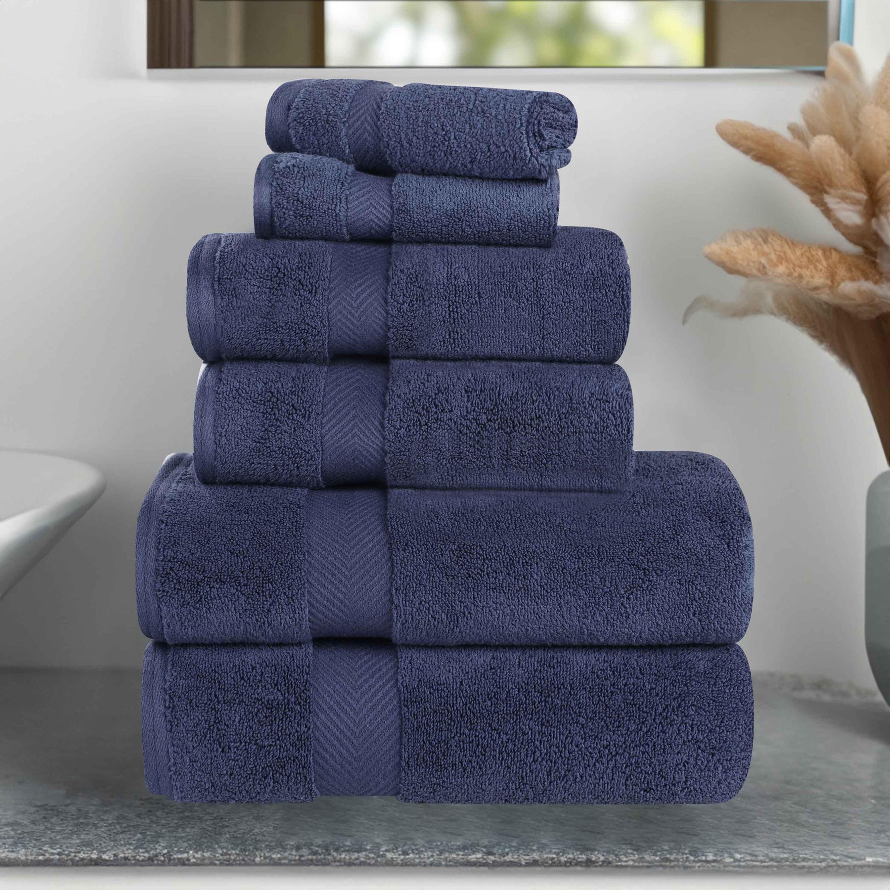 Zero-Twist Cotton Quick-Drying Absorbent Assorted 6 Piece Towel Set - Towel Set by Superior