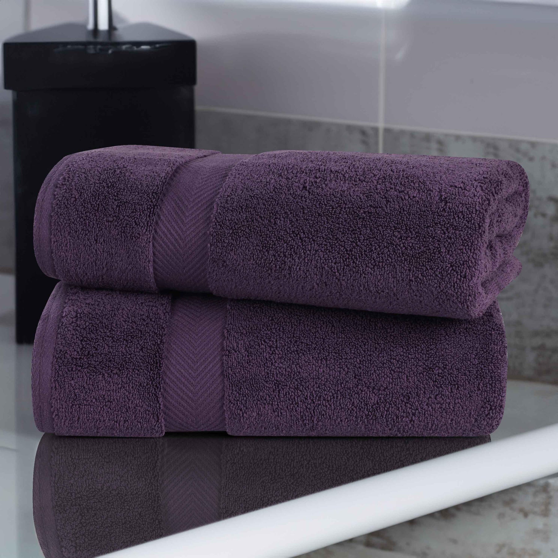 Zero-Twist Cotton Solid Soft Absorbent 2 Piece Bath Sheet Set - Bath Sheets by Superior