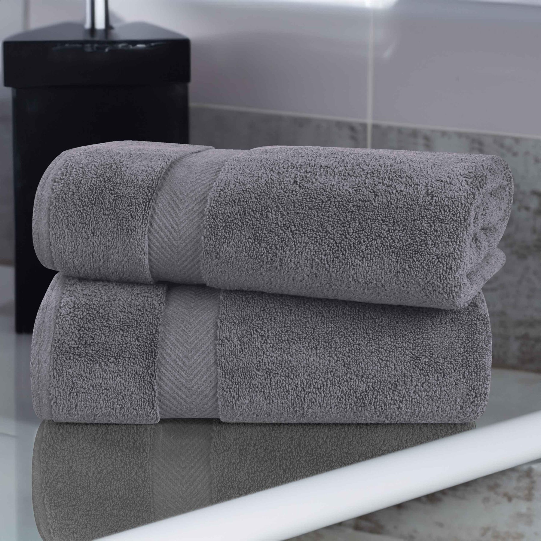 Zero-Twist Cotton Solid Soft Absorbent 2 Piece Bath Sheet Set - Bath Sheets by Superior