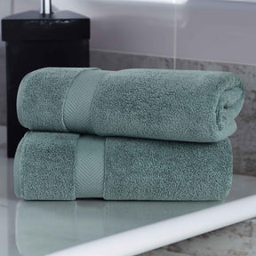 Zero-Twist Cotton Solid Soft Absorbent 2 Piece Bath Sheet Set - Bath Sheets by Superior