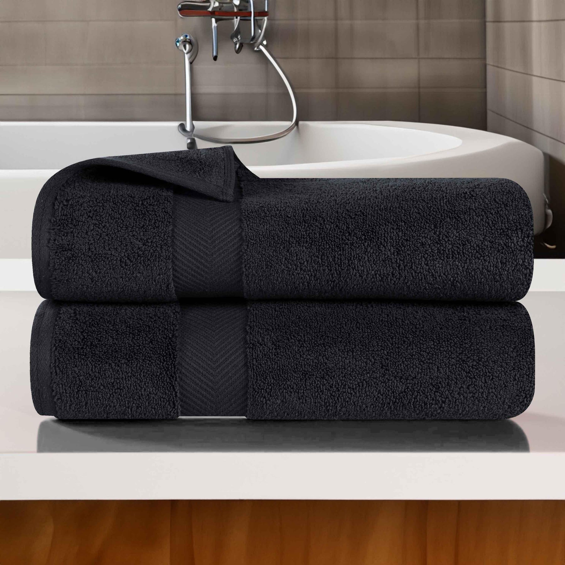 Zero Twist Cotton Ultra-Soft Absorbent 2 Piece Bath Towel Set - Bath Towel by Superior