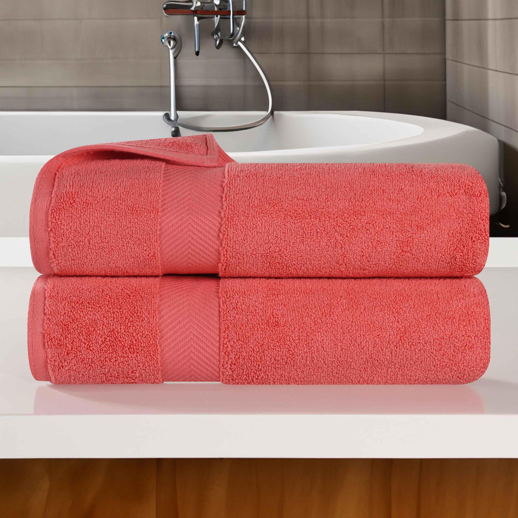 Zero Twist Cotton Ultra-Soft Absorbent 2 Piece Bath Towel Set - Bath Towel by Superior