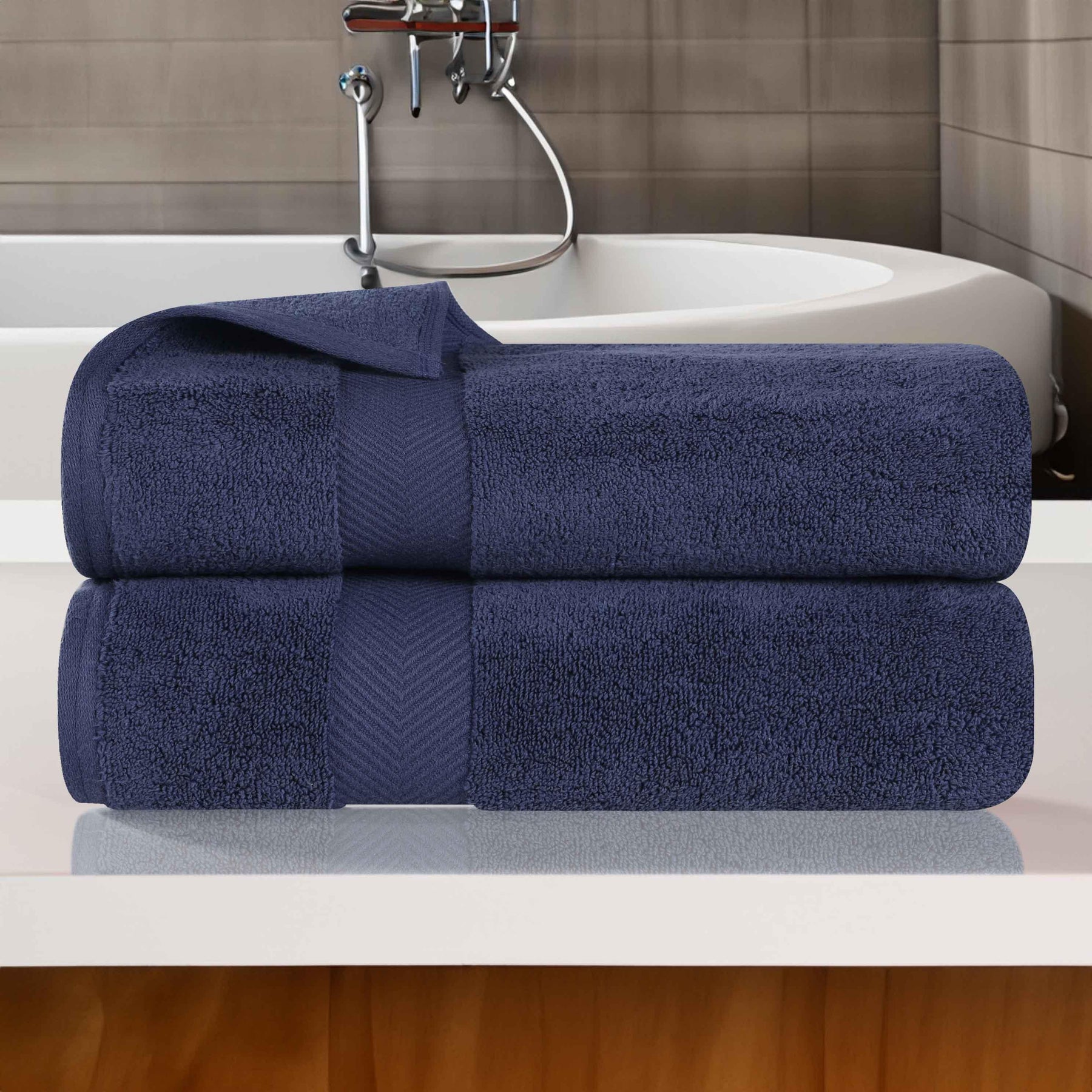 Zero Twist Cotton Ultra-Soft Absorbent 2 Piece Bath Towel Set - Bath Towel by Superior