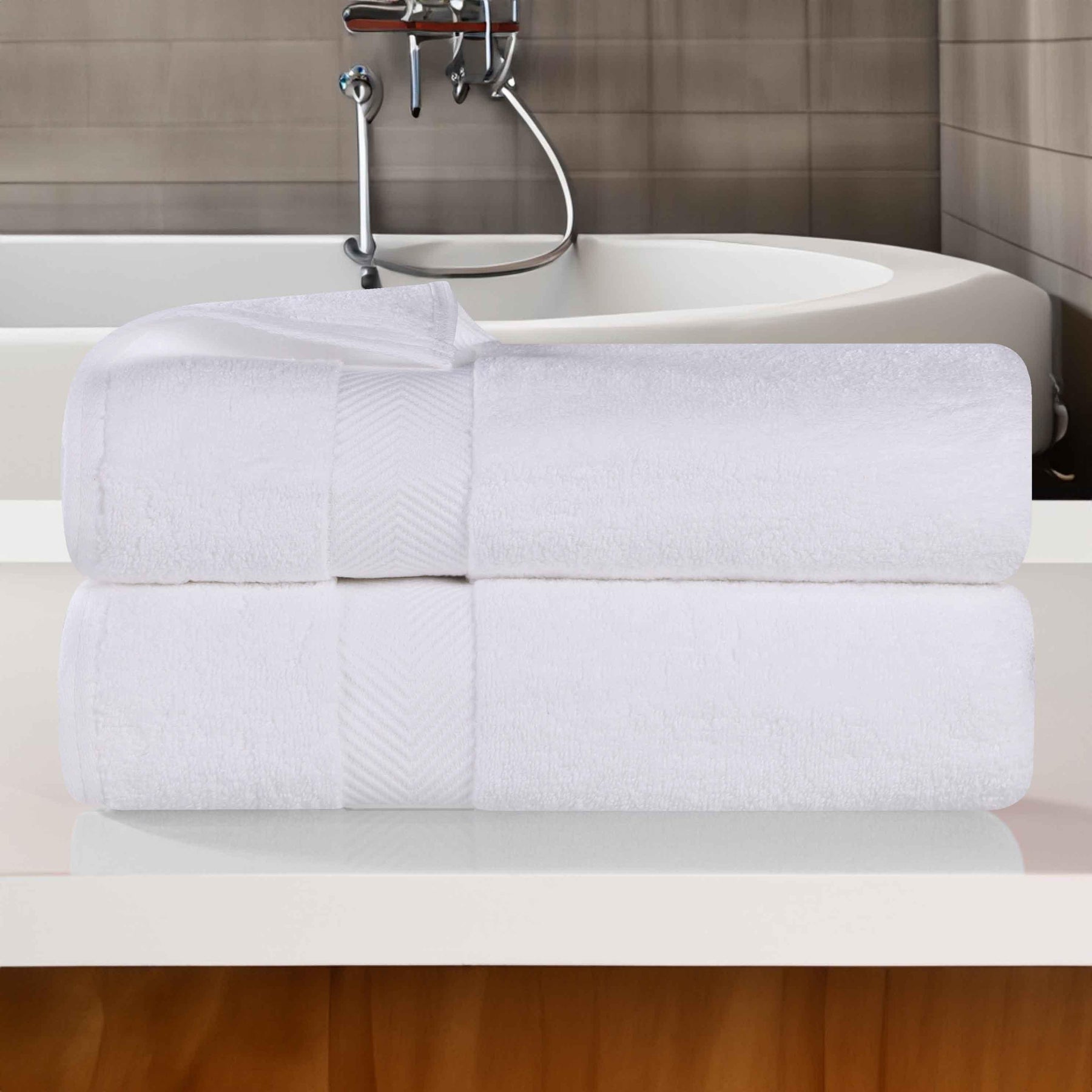 Zero Twist Cotton Ultra-Soft Absorbent 2 Piece Bath Towel Set - Bath Towel by Superior