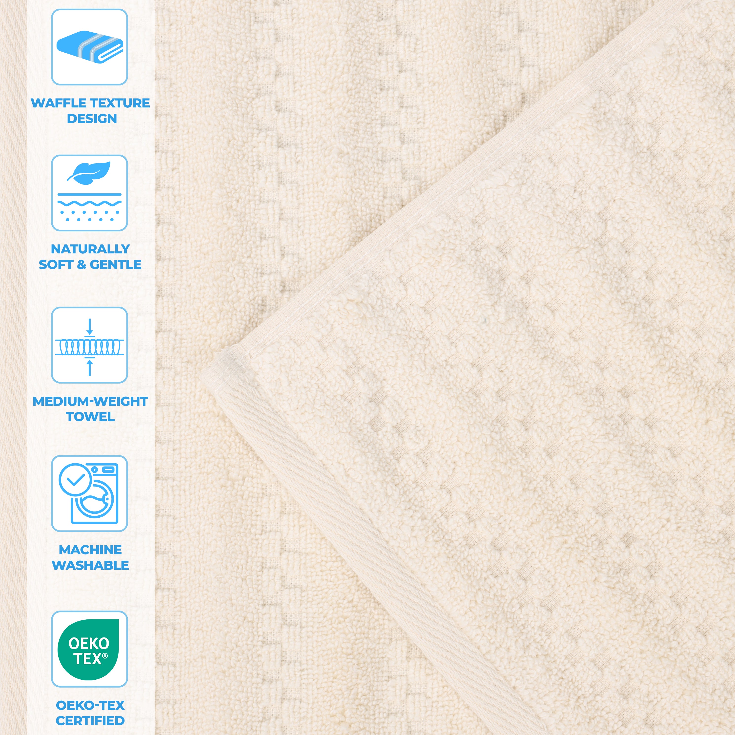 Zuma Zero Twist Cotton Medium Weight Absorbent Hand Towels, Set of 6 - Hand Towel by Superior