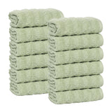 Zuma Zero Twist Cotton Medium Weight Face Towels Washcloths, Set of 12 - Face Towel by Superior