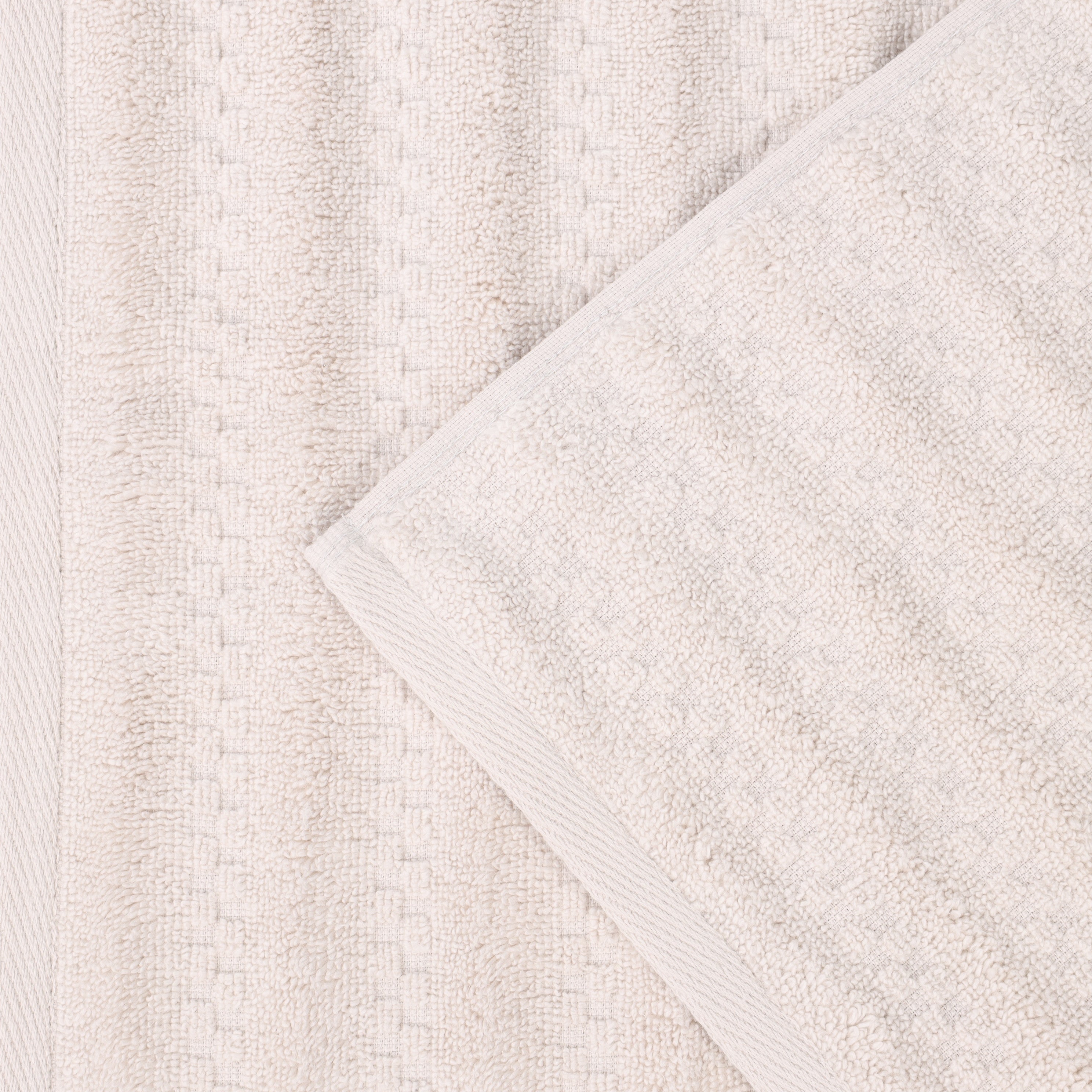 Zuma Zero Twist Cotton Medium Weight Waffle Stripes 3 Piece Towel Set - Towel Set by Superior