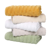 Zuma Zero Twist Cotton Medium Weight Waffle Stripes 8 Piece Towel Set - Towel Set by Superior