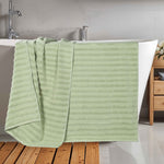 Zuma Zero Twist Cotton Waffle Textured Stripes Bath Sheets, Set of 2 - Bath Sheet by Superior