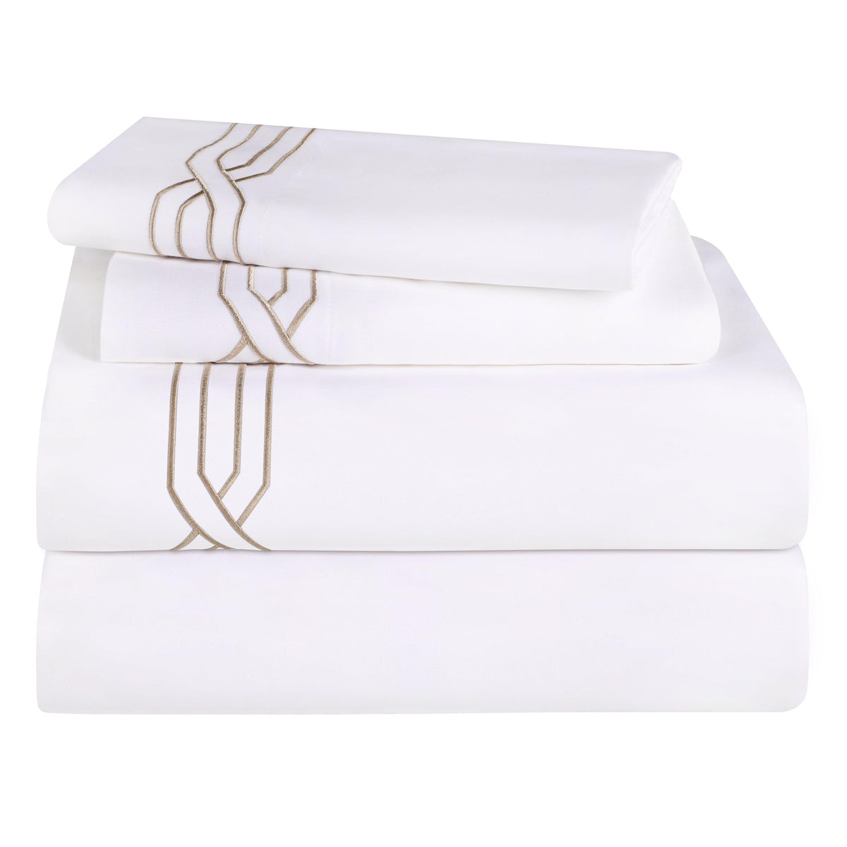 1200 Thread Count Egyptian Cotton Embroidered Geometric Bed Sheet Set - Sheet Set by Superior