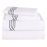 1200 Thread Count Egyptian Cotton Embroidered Geometric Bed Sheet Set - Sheet Set by Superior - Superior 