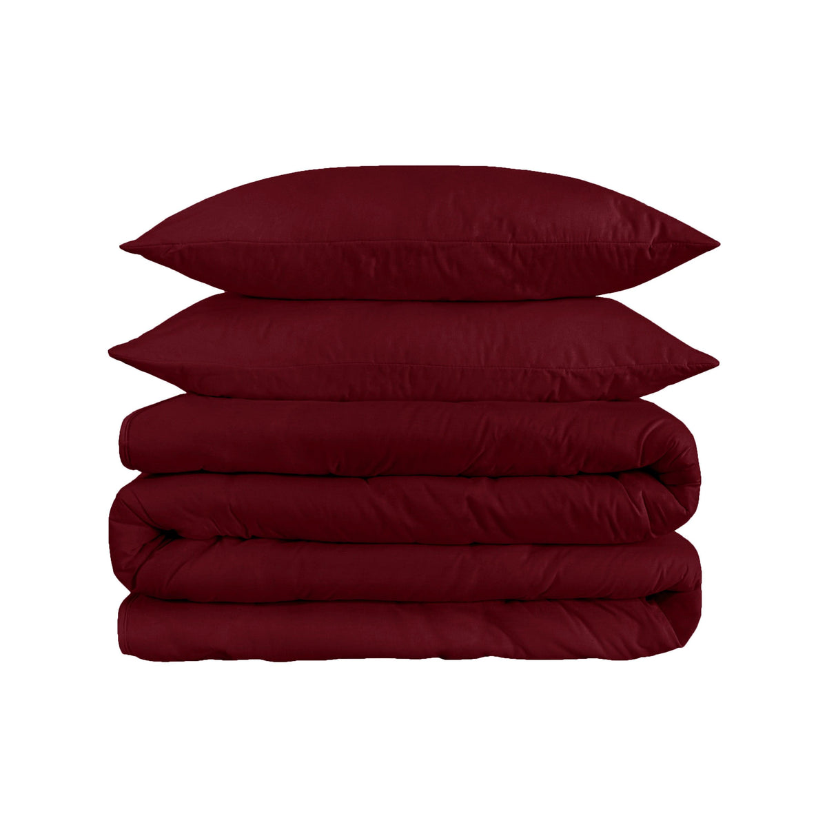 1200 Thread Count Egyptian Solid Cotton Duvet Cover Set - Burgundy