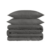 1200 Thread Count Egyptian Solid Cotton Duvet Cover Set - Charcoal