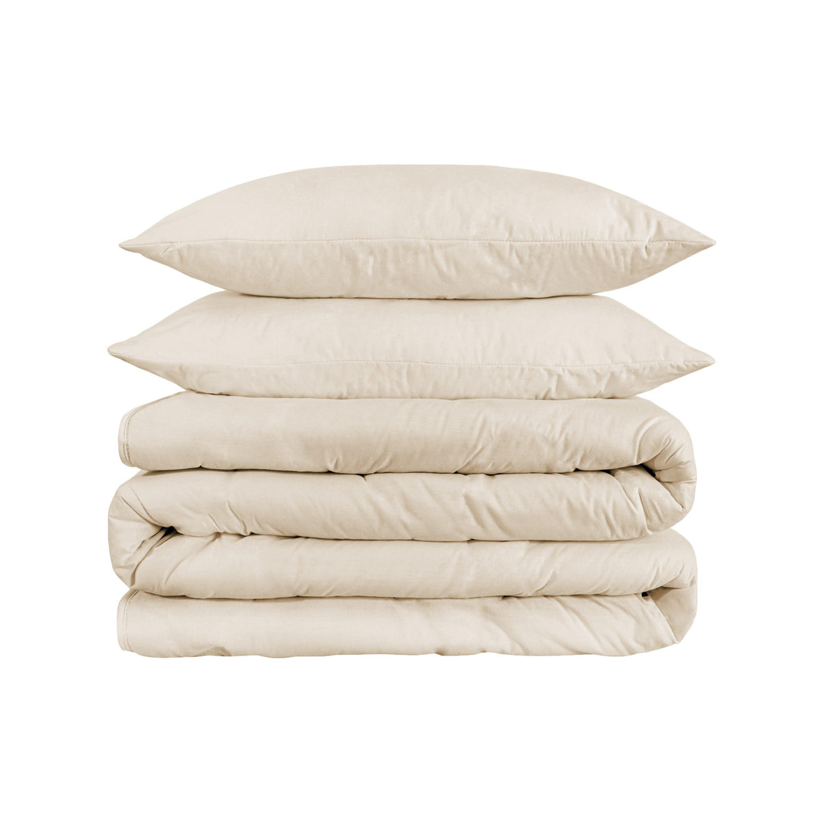 1200 Thread Count Egyptian Solid Cotton Duvet Cover Set - Ivory