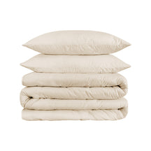 1200 Thread Count Egyptian Solid Cotton Duvet Cover Set - Ivory