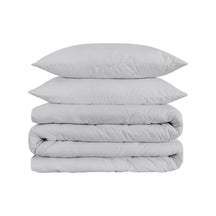 1200 Thread Count Egyptian Solid Cotton Duvet Cover Set - Platinum