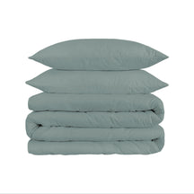 1200 Thread Count Egyptian Solid Cotton Duvet Cover Set - Teal