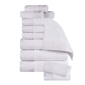 Wisteria Cotton Floral Jacquard 12 Piece Towel Set - Towel Set by Superior - Superior 
