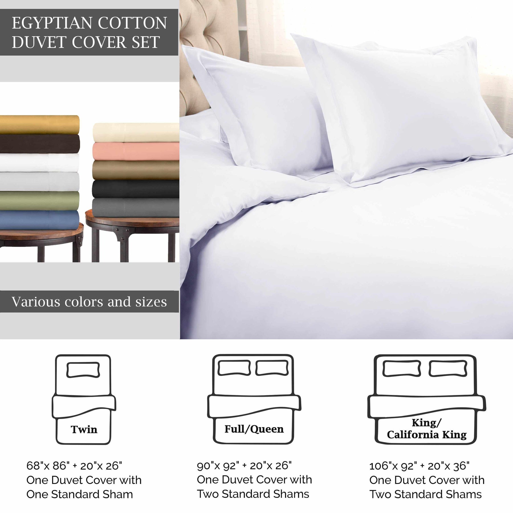 1500 Thread Count Egyptian Cotton Solid Duvet Cover Set - Duvet Cover Set by Superior