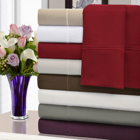 1500 Thread Count Ultra Soft Cotton Marrow Stitch Solid Pillowcase Set - Pillowcases by Superior