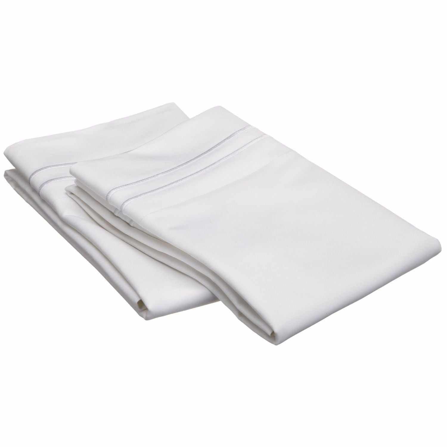 2 Embroidered Line Egyptian Cotton 2-Piece Pillowcase Set - by Superior