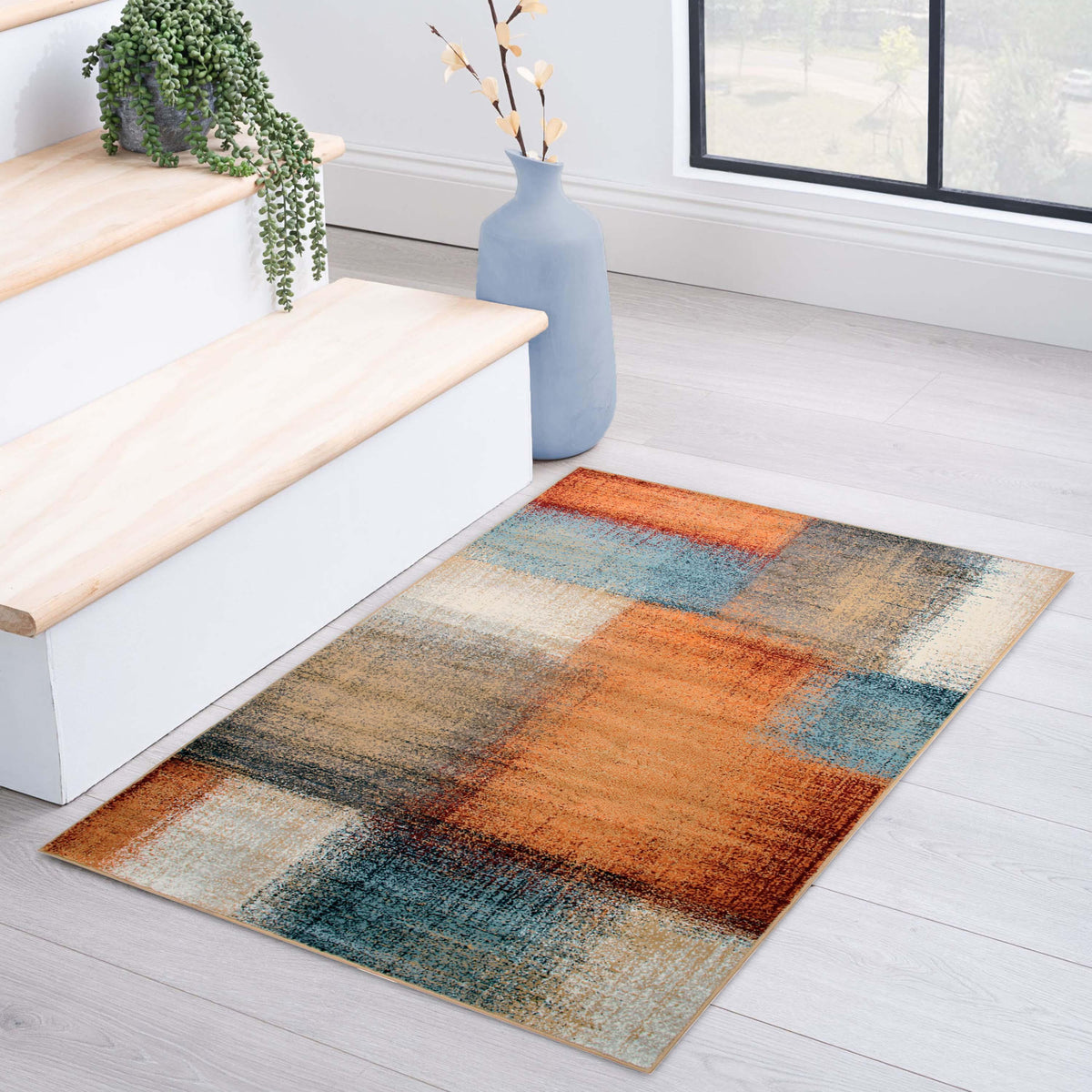 Nilaya Modern Geometric Abstract Indoor Area Rug or Runner Rug - Rugs by Superior - Superior 