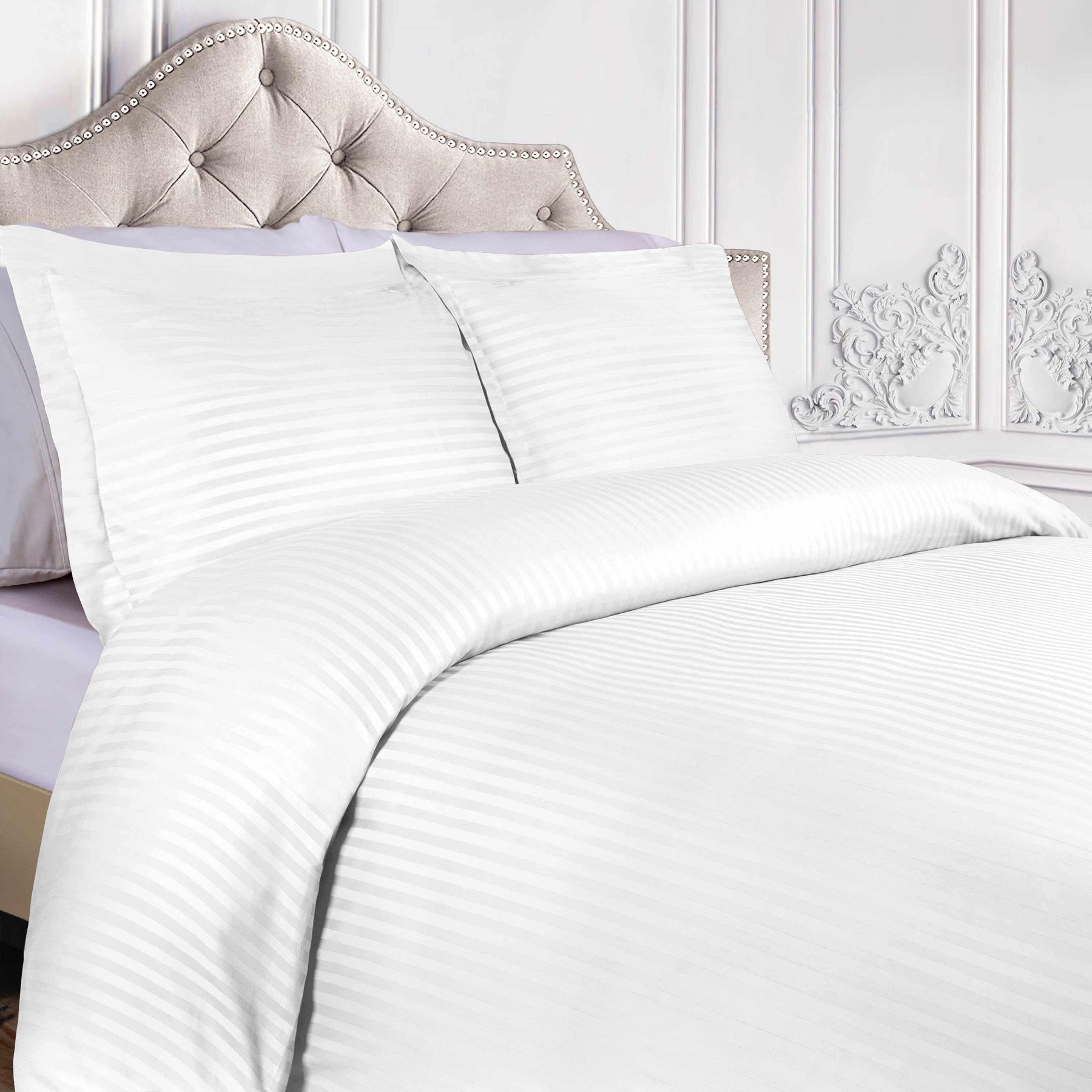 400 Thread Count Lightweight Stripe Egyptian Cotton Duvet Cover Set - Duvet Cover Set by Superior