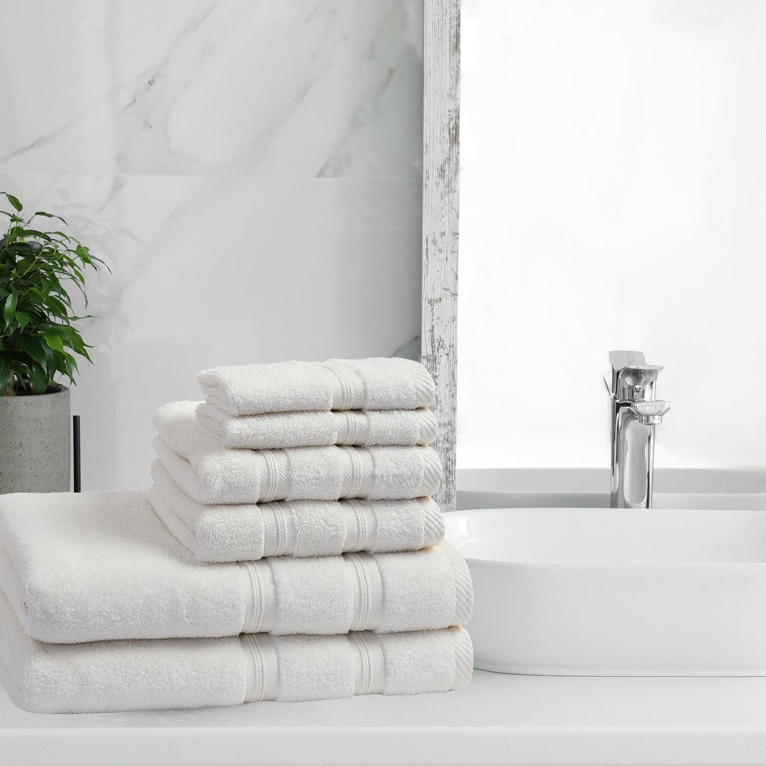 Homestead Textiles Growers Collection 100-Percent Zero-Twist Pima Cotton  Bath Towel Set, White, 3-Piece