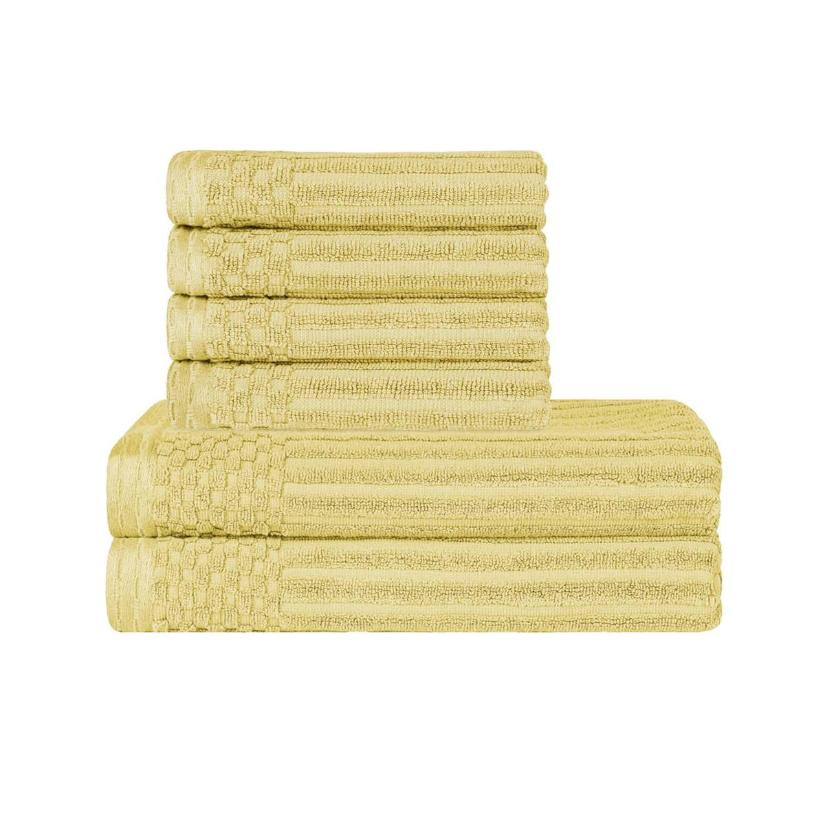 Soho Ribbed Textured Cotton Absorbent Hand and Bath Towel Set - Towel Set by Superior - Superior 