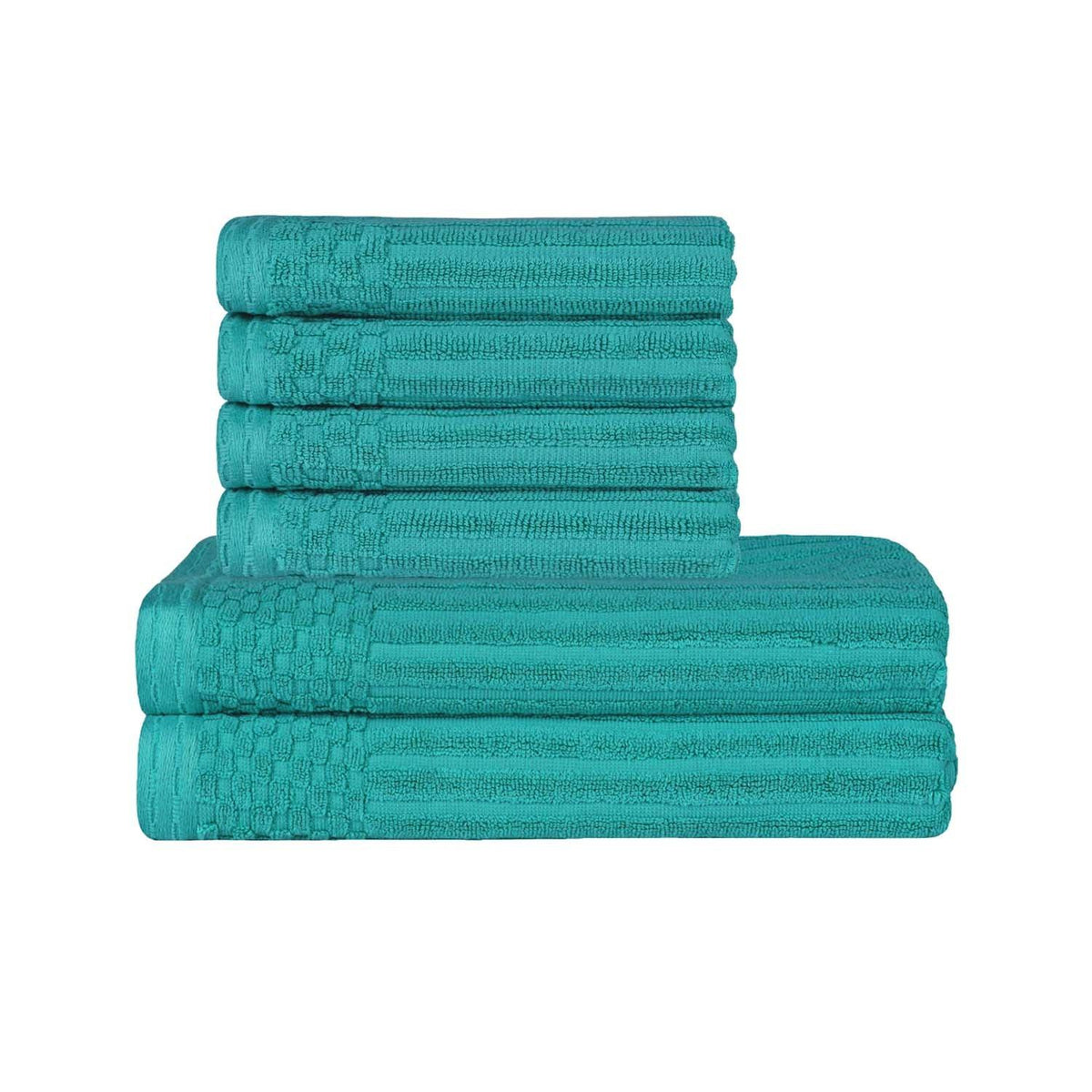 Soho Ribbed Textured Cotton Absorbent Hand and Bath Towel Set - Towel Set by Superior - Superior 