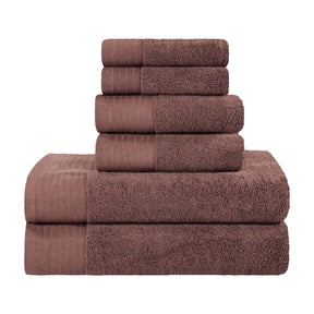 Premium Turkish Cotton Herringbone Solid Assorted 6 Piece Towel Set - Towel Set by Superior - Superior 