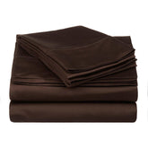 Egyptian Cotton 530 Thread Count Solid Deep Pocket Bed Sheet Set - Chocolate