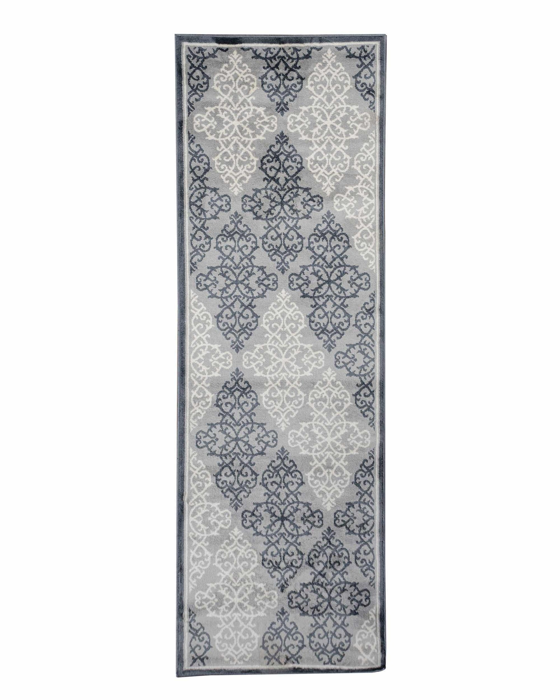 Contemporary Medallion Indoor Area or Runner Rug - Platinum