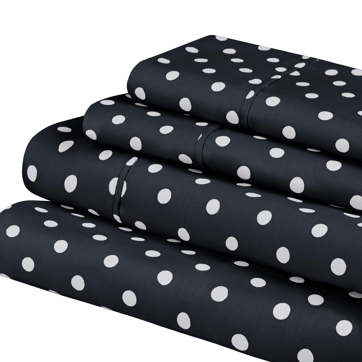 600 Thread Count Cotton Blend Polka Dot Deep Pocket Bed Sheet Set - Sheet Set by Superior