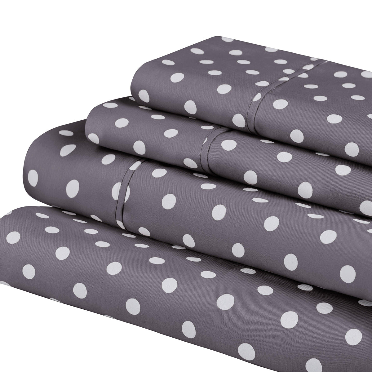 600 Thread Count Cotton Blend Polka Dot Deep Pocket Bed Sheet Set - Sheet Set by Superior