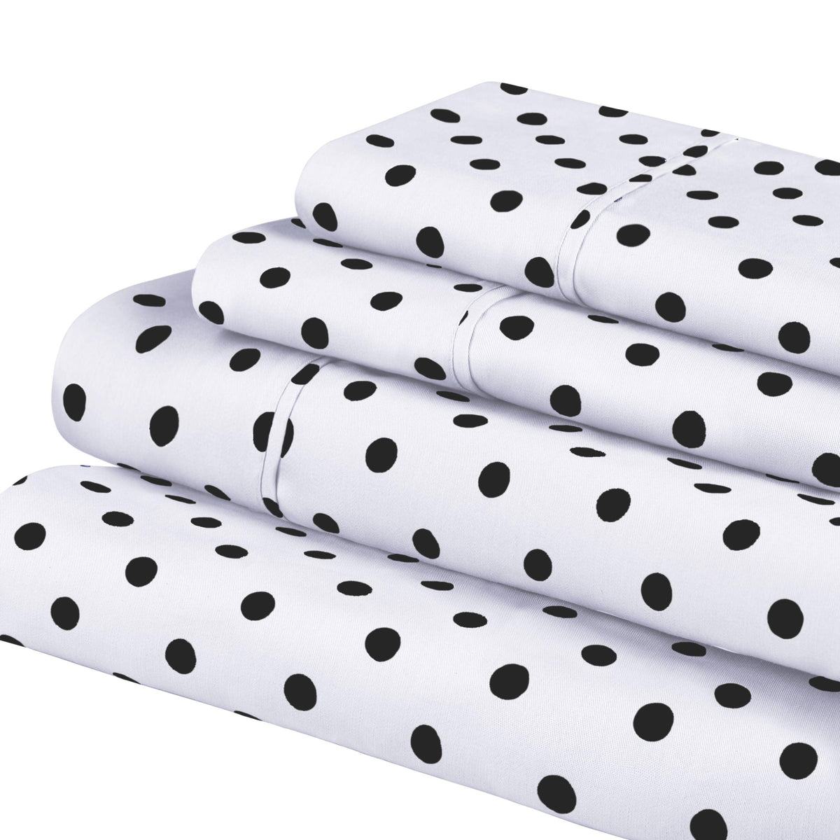 600 Thread Count Cotton Blend Polka Dot Deep Pocket Bed Sheet Set - Sheet Set by Superior