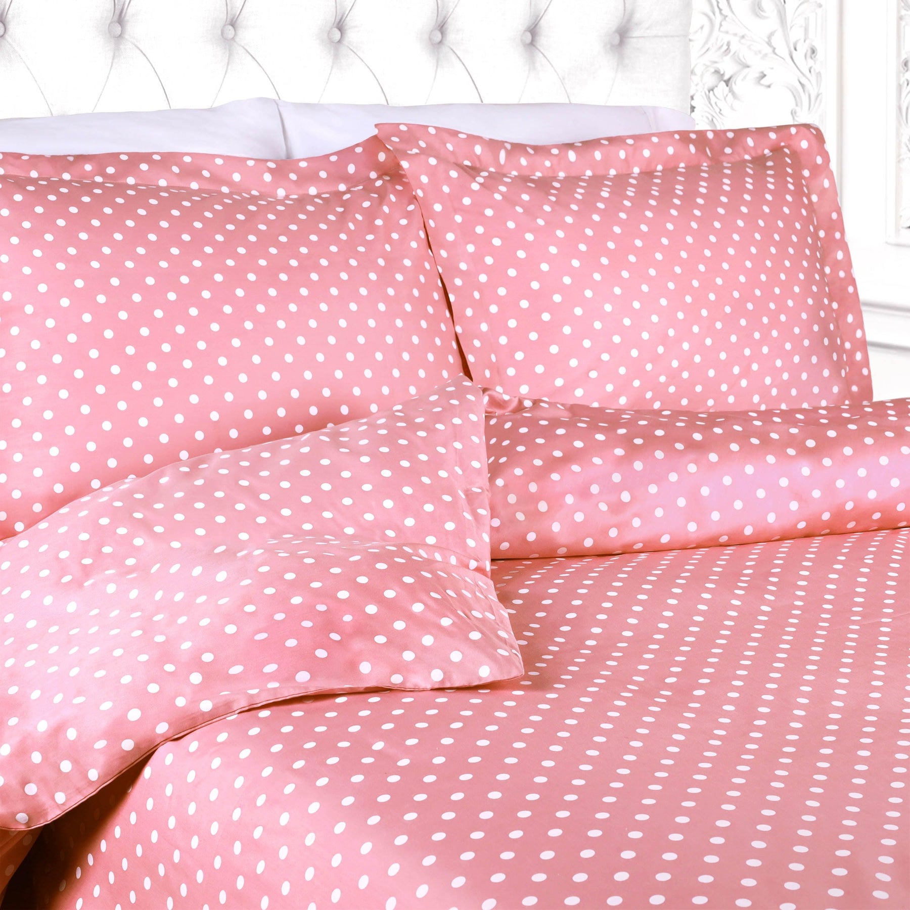 600 Thread Count Cotton Blend Polka Dot Plush Duvet Cover Set - Duvet Cover Set by Superior