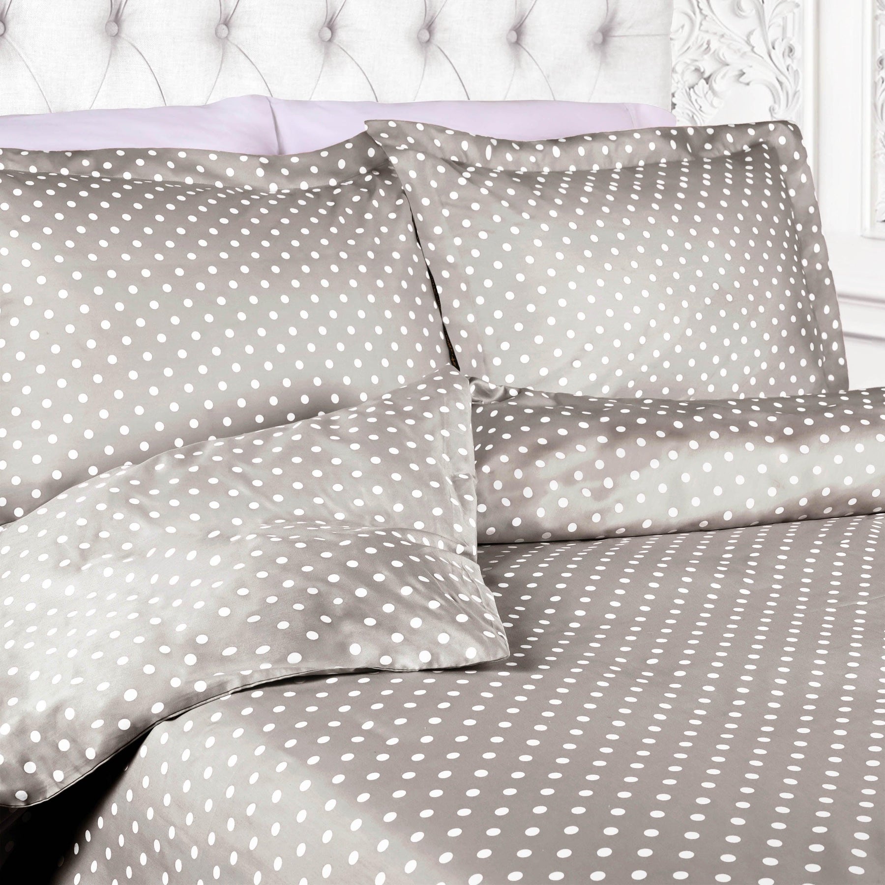 600 Thread Count Cotton Blend Polka Dot Plush Duvet Cover Set - Duvet Cover Set by Superior